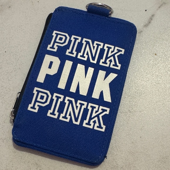 PINK Victoria's Secret Blue Card Holder - Picture 1 of 3